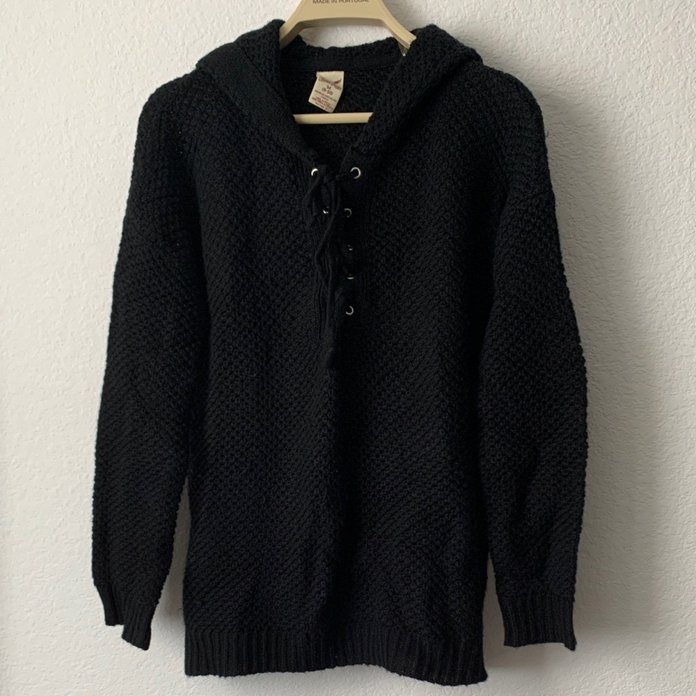 Faded Glory Black Knit Hoodie
